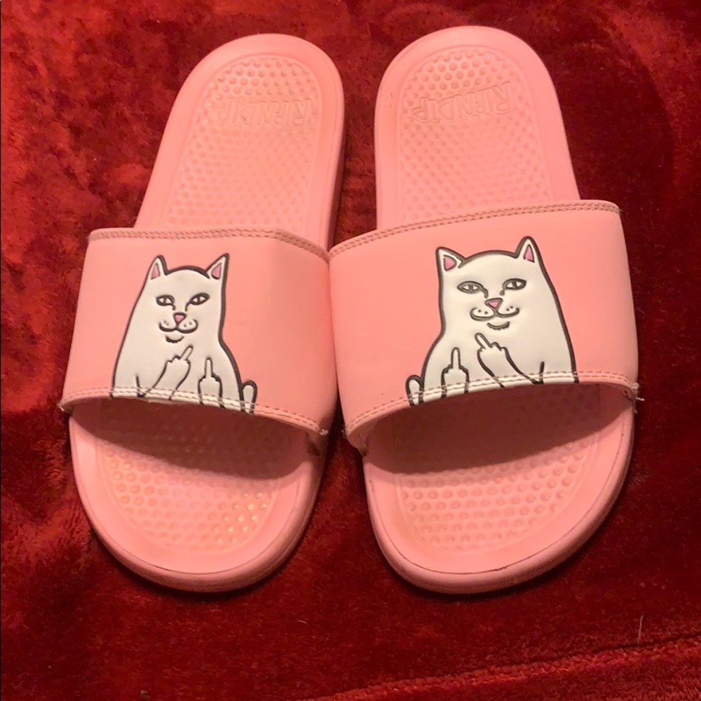 Cute pink slides with cat